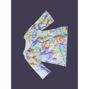 Plus Size 3X Butterfly Bright Stretch Shirt Blouse